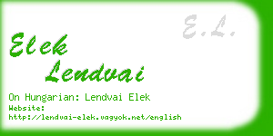 elek lendvai business card